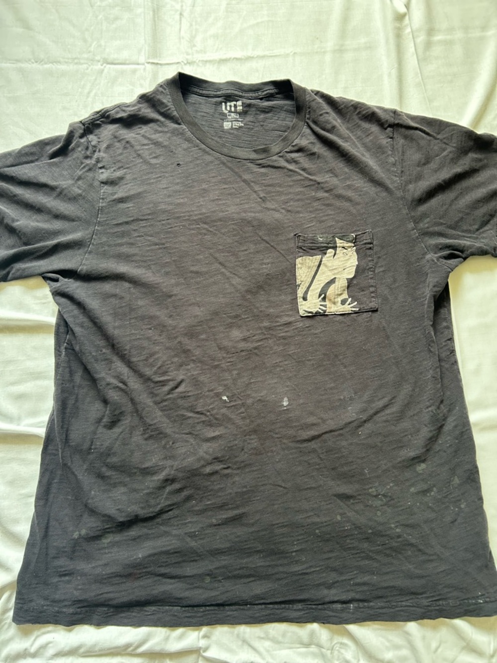 UNIQLO Edo Ukiyo-E UT Boston Museum of Fine Arts T-Shirt Black XL Distressed